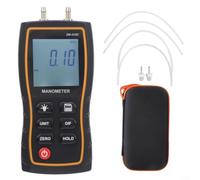 Herramienta de prueba HVAC retroiluminada LCD función de retención de datos | Sondas de entrada duales, rango de ±3.45KPa, LCD retroiluminado, retención de datos, interfaz de conexión rápida