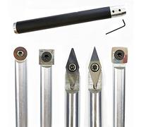 Herramienta de separación de torno 1 pieza herramienta de torneado de madera cincel intercambiable tungsteno punta de titanio herramienta de torno cortador de inserción opcional mango de aluminio
