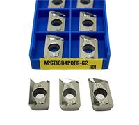 Herramienta de torno de carburo indexable 10 Piezas APKT1604 MA3 H01 Inserto De Torneado Herramienta Corte CNC Indexable Aluminio