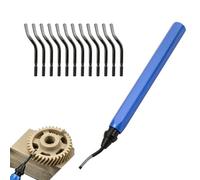Herramienta manual de desbarbado con mango metálico, incluye 10 cuchillas BS1010 HSS para metal, plástico, PVC, aluminio y más, diseño ergonómico para desbarbado rápido, preciso y duradero