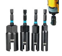 Herramienta para Tuercas Adaptador hexagonal ranurado de llave de 4 piezas | Set de adaptadores de vaso Para hogar, taller, garaje, construcción, bricolaje, reparación y