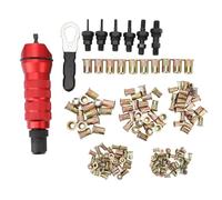 Herramienta para Tuercas de Remache, Herramienta Rivnut Pistola de Remaches Kit de Adaptador de Pistola de Remaches de Inserción Eléctrica con 6 Cabezales de Remache Adaptador de
