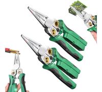Herramienta pelacables 8 en 1 con probador de voltaje, alicates pelacables eléctricos for cortar, torcer, engarzar, 10-18 AWG, electricista(2pcs)