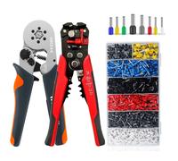 Herramienta profesional para electricista, pelador de cables, cortador, engarzador, alicates peladores automáticos, herramientas de prensado de virola 6-6 BXQ 2000PCS