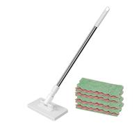 Herramienta reutilizable de mango largo de 51 pulgadas | Mopas de limpieza de suelos para baño, cocina, balcón, aula, dormitorio, pasillo, entrada, lavandería, oficina