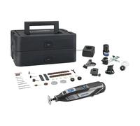 Herramienta rotativa a batería 8240 Platinum (12 V, 1 batería, 2 Ah, 65 piezas de accesorios + 5 cabezales + maletín de transporte)