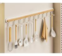Herramientas de cocina. Barra for utensilios de cocina, barra for colgar utensilios de cocina, sin perforaciones, de madera, de hierro, for montar en la pared, for colgar cucharas, tablas de cortar, s