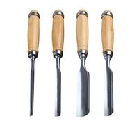 Herramientas De Escultura De Madera - Juego De 4 Tijeras De Acero Al Cromo | Vanadio De 24 Cm | Gubia Media 6-24 Mm Para Madera Artesanal | Juego De Cuchillos De Cortar Con Mango En