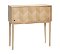 Herringbone Mesa Consola con Puertas Correderas Natural