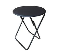 HERSIG - Mesas Auxiliares Plegables - Mesa Plegable Redonda Negra D60x71.5 CM Mesa Jardin Exterior - Mesas Plegables Portatiles Resistentes - Ideal para Camping, Picnic, Trabajo, Fácil de Guardar