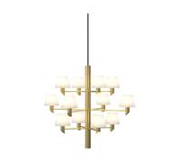 Herstal Lámpara araña Gil krona 12 Satin brass-cristal opalino