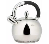 Hervidor de acero inoxidable con acabado satinado, apto para uso en cocinas de inducción, cerámica, eléctricas y de gas, acero inoxidable, color plateado y negro, diseño 6