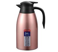 Hervidor de Agua Caliente de Acero Inoxidable Aislado, Jarra de Café 2l | Doble Pared Revestimiento de Vidrio, Tapa Sellada y Asa Ergonómica, para Té, Agua Fría y Servicio