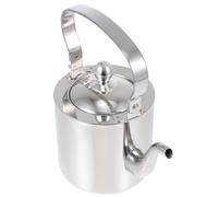 Hervidor de Agua de Acero Inoxidable Plata 1,5 L de Alta Capacidad | Tetera para Camping y Viaje, Mango Resistente al Calor, Apta para Calentar Leche y Preparar Té