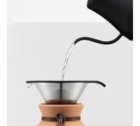 Hervidor de cuello de cisne para verter sobre café, hervidor de té de acero inoxidable 304 con boquilla de precisión, cerveza casera 400 ml, negro (M-blanco 350 ml)