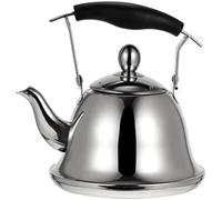 Hervidor de té silbante de acero inoxidable con infusor de fondo plano, tetera silbante de acero inoxidable, tetera silbante, tetera de 1 litro