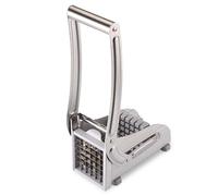 Herzberg HG04166, Cortador de Papas en Acero Inoxidable, Cuchillas Intercambiables, Base Antideslizante, Mango ergonómico, fácil de Limpiar, Compacto y Durable, Ideal para Hacer Papas Fritas caseras.