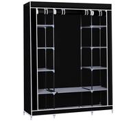 Herzberg HG8009BLK - Armario de Almacenamiento Grande Multifuncional, Marco de Tubos de Acero, Cubierta de Tela no Tejida, Color Negro
