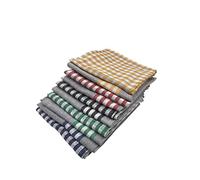 Herzberg Toallas Paño Cenocco CC9069-Paño Juego de 10 paños de Cocina de algodón a Rayas y Azulejos, Unisex, Lila, Petit