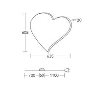 HerzBlut Aplique de pared LED corazón maxi, 60,5 cm, madera, enchufe