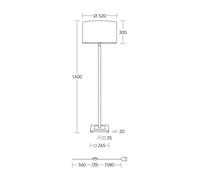 HerzBlut lámpara de pie Titos, madera, blanco, 160 cm de altura, E27