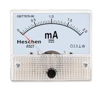 Heschen 85C1-2mA - Medidor de corriente rectangular montado en panel (CC), 0 a 2 mA Clase 2,5, color blanco