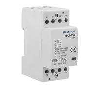 Heschen Contactor AC modular doméstico HSC6-25/4, 25 A, 4 pines, 4 NC, cuatro normalmente cerradas; bobinas 220 VAC 35 mm montaje en riel DIN para control universal del circuito