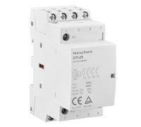 Heschen Contactor CA doméstico, CT1-25, Ie 25A 4 polos Cuatro normalmente abiertos, AC 12V Voltaje de bobina, 35mm Montaje en carril DIN