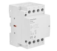 Heschen Contactor de CA doméstico, CT1-32, Ie 32A, 4 polos, cuatro normalmente abiertos, tensión de bobina CA 12V, montaje en carril DIN de 35mm, homologado TUV