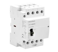 Heschen Contactor de CA modular para el hogar, CT1-40M/40, 40A, 4 polos, 4NO, cuatro bobinas normalmente abiertas, 220 VAC, montaje en carril DIN de 35 mm, con interruptor de control manual