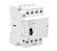 Heschen Contactor de CA modular para el hogar, HSR1-63M/04, 63A, 4 polos, 4 NC, cuatro normalmente cerrados, bobinas de 220 VAC, montaje en carril DIN de 35 mm, con interruptor de control manual