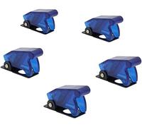 Heschen Cubierta impermeable de plástico azul transparente de 12 mm para interruptor de palanca de cambio, Nnob, paquete de 5