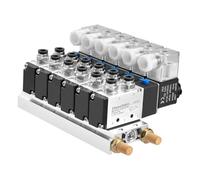Heschen Electroválvula Neumática Eléctrica De 6, 4V210-08DC 24V, PT1/4 5 Vías 2 Posiciones Colector Silencioso con Kit de Conexiones Rápidas
