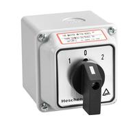 Heschen Interruptor de cambio de selector de leva rotativa universal, SZW26-20/D303.3D, 660V 20A, 3 posiciones, 3 fases 12 terminales, CE, con interruptor maestro caja exterior (Caja estándar)