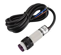Heschen Interruptor de proximidad fotoeléctrico infrarrojo de columna M18, tipo de reflexión difusa, E3F-DS100C4, distancia de detección 10-100CM, 10-30VDC 200mA, NPN normalmente abierto, 3 cables