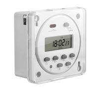 Heschen Interruptor de relé de Temporizador programable semanal de alimentación LCD Digital, CN101A, AC200-230V 16Amp, SPST, con Cubierta Impermeable, CE, Blanco