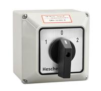 Heschen Interruptor selector universal de leva giratoria, SZW26-125/D202.2D, 660V 125A, ON-OFF-ON 3 posiciones, 2 fases, 8 terminales, con caja exterior de interruptor principal