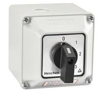 Heschen LW28-20/0123.3D-BX - Selector de levas universal (660 V, 20 A, encendido y apagado, 3 posiciones, 12 bornes, con caja principal para exteriores), CE/TUV