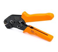 Heschen Mini Alicates de crimpadora de trinquete, SN-02C, herramientas de crimpado de terminales aislados y de anillo, uso para 0,25-2,5mm² (20-13 AWG), naranja