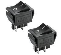 Heschen pulsador basculante (ON)-OFF momentáneo DPDT 4 terminales 16A 250VAC negro 2Pack