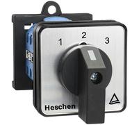 Heschen Selector de levas universal, SZW26-20/123.3-B11R, montaje en carril DIN de 35 mm, 660 V, 20 A, 3 posiciones, 12 terminales CE/TUV listados