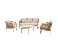 Hespéride - Conjunto Completo de Muebles de jardín Orissa - 5 Personas, Color Topo - Sofá, 2 sillones, mesas Nido, Acero tratado - para Patio, Exterior