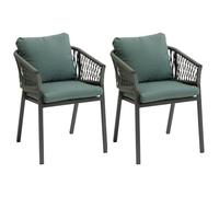 Hespéride - Conjunto de 2 sillones de jardín oriengo Oliva y Gris Grafito