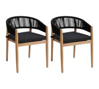 Hespéride - Conjunto de 2 sillones de jardín tevio Antracita