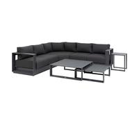 Hespéride - Conjunto de Muebles de jardín esquinero Allure Grafito 5 plazas de Aluminio y poliéster