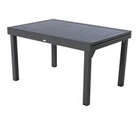 HESPERIDE HES-139779 Piazza - Mesa Extensible (Aluminio, 6/10 plazas, Grafito, Metal, Gris, Ancho