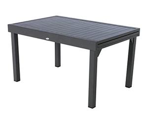 HESPERIDE HES-139779 Piazza - Mesa Extensible (Aluminio, 6/10 plazas, Grafito, Metal, Gris, Ancho