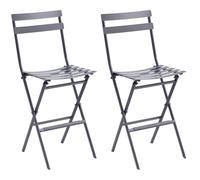 Hespéride - Juego de 2 sillas Altas Plegables de jardín Greensboro Graphite