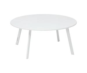 Hespéride - Mesa Auxiliar de jardín Redonda saona Acero Blanco d90cm