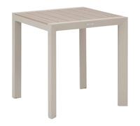 Hespéride - Mesa de jardín Evasion Clay - 2 plazas - Aluminio con Revestimiento epoxi antioxidante y Listones de Aluminio Efecto Madera